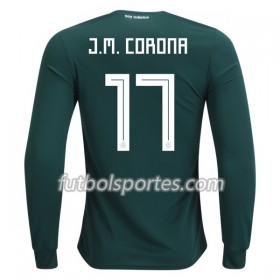 Camisetas México J.M.Corona 17 Primera Equipacion Mundial 2018 Manga Larga